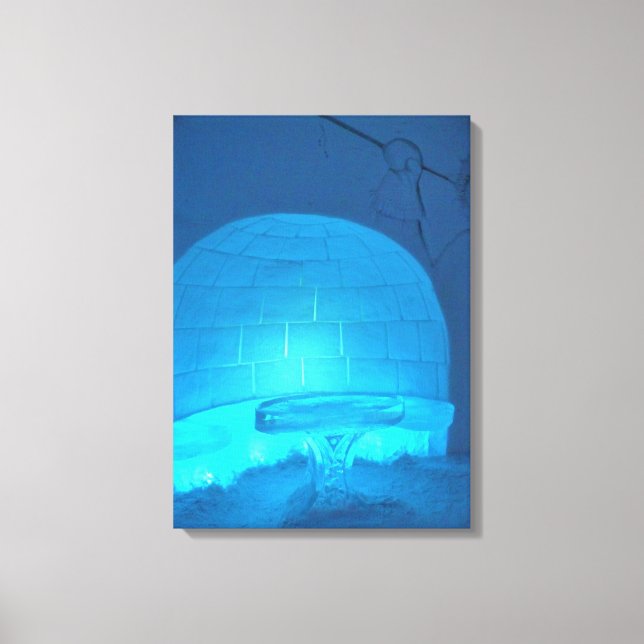 Igloo Room at Hotel de Glace, Quebec, Canada Canvas Print (Front)