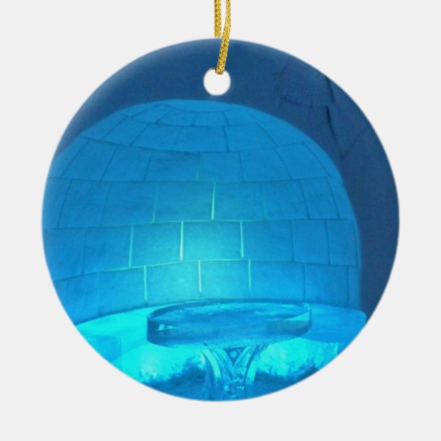 Igloo Room at Hotel de Glace, Quebec, Canada Ceramic Ornament (Front)