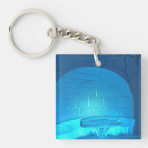 Igloo Room at Hotel de Glace, Quebec, Canada Keychain