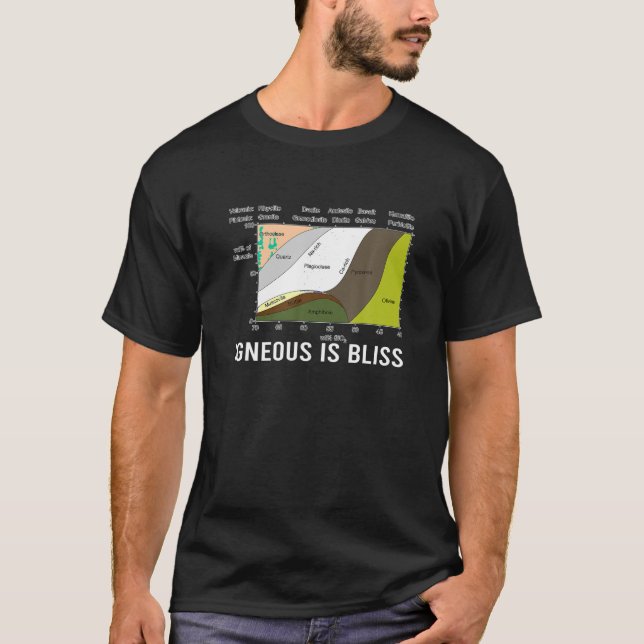 Igneous Is Bliss Geology Rock Geek Humor Forest Ro T-Shirt (Front)