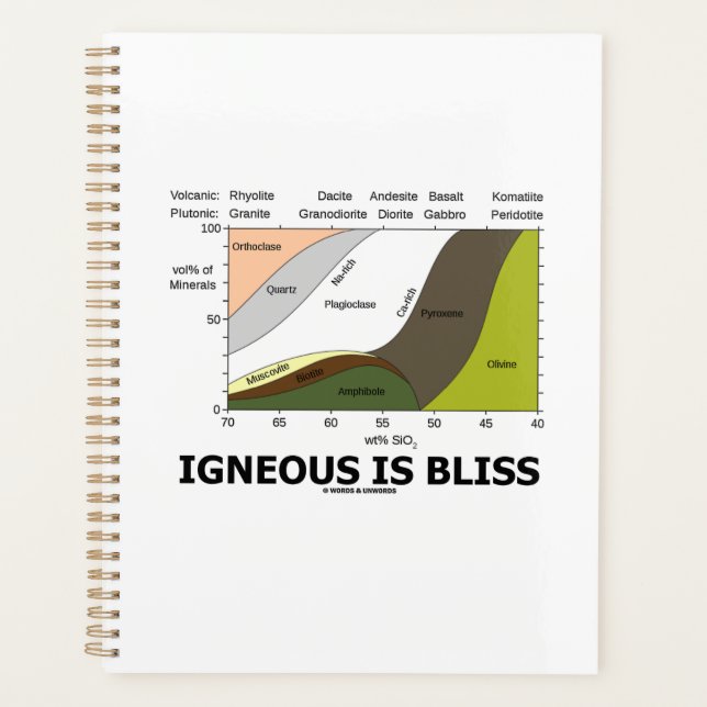 Igneous Is Bliss Silica Content Geology Humor Planner (Front)