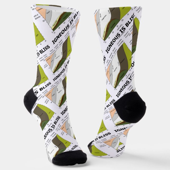 Igneous Is Bliss Silica Content Geology Humor Socks (Angled)