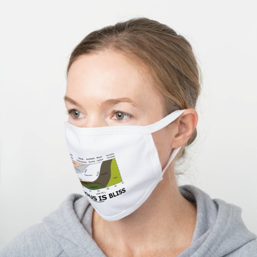 Igneous Is Bliss Silica Content Geology Humor White Cotton Face Mask (Angled)