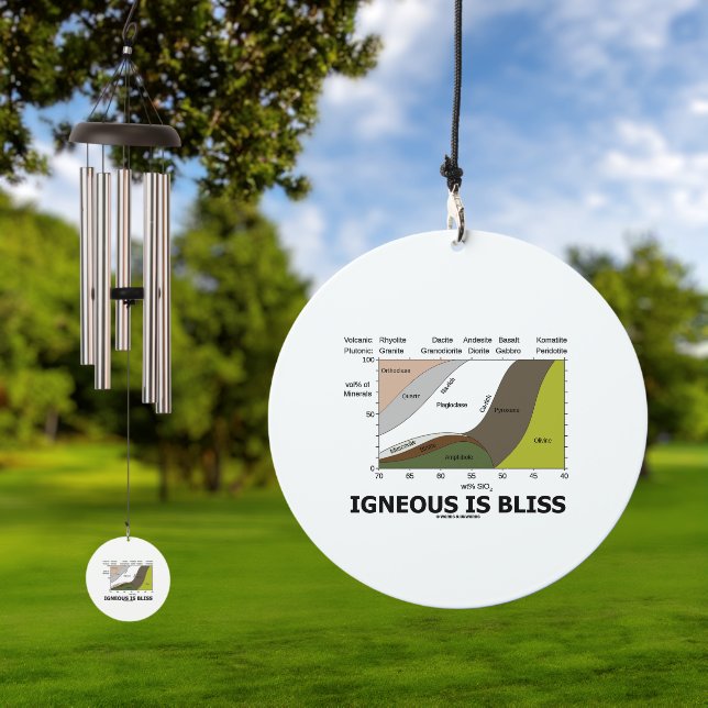 Igneous Is Bliss Silica Content Geology Humor Wind Chime (Outdoor)