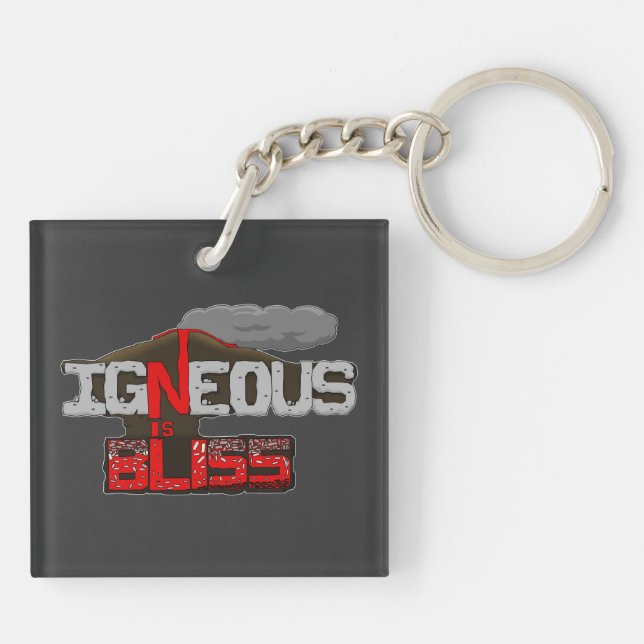 Igneous is Bliss Volcano Acrylic Key Chain (Back)