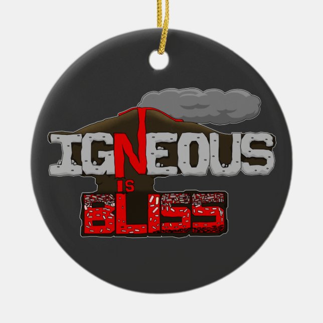 Igneous is Bliss Volcano Ornament (Front)