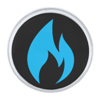 Ignite Blue Flame Silver Finish Lapel Pin