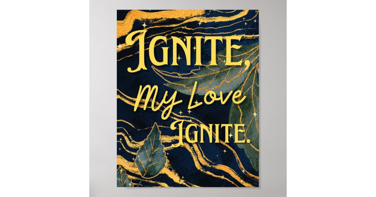 Ignite My Love Ignite/Shatter Me/Bookish Poster Zazzle