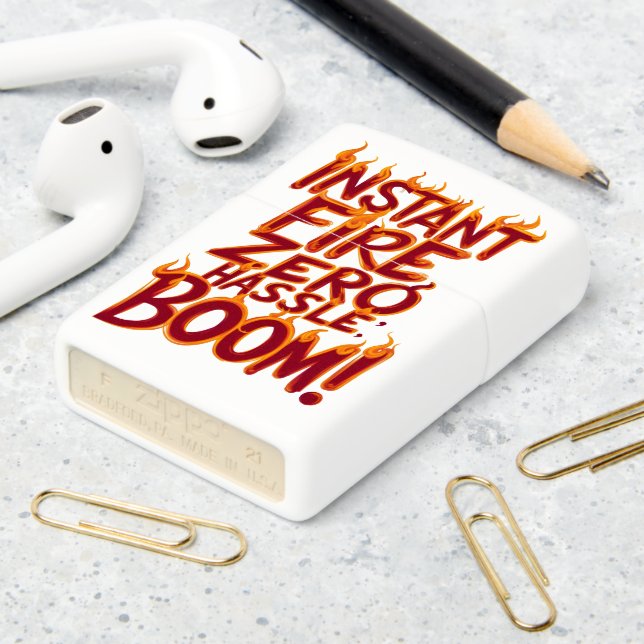 Ignite Rapidly, Silent Blast Zippo Lighter (On Table 2)