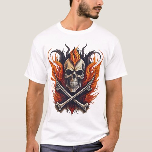  Ignite the Night Rock  Roll Skull T_Shirt