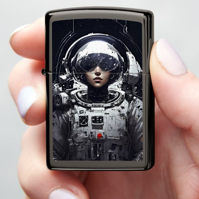 Ignite Your Imagination with the Girl Astronaut Zippo Lighter (In Hand)
