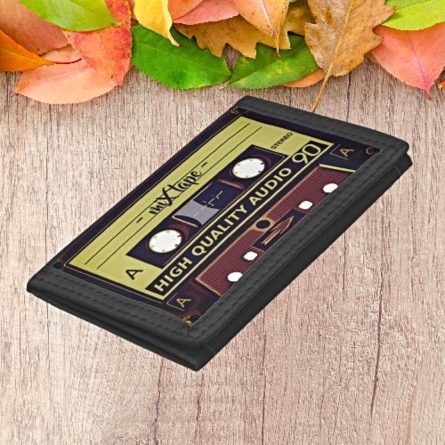  Ignite Your Passion Pop Art Cassette Tape Trifold Wallet