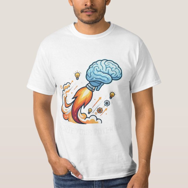 Ignite Your Potential Rocket Brain Motivational Gr T-Shirt (Front)