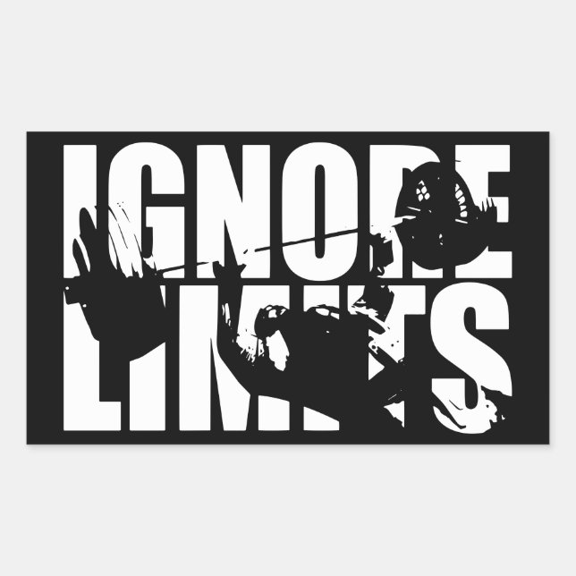 Ignore Limits - Bench Press - Workout Motivational Rectangular Sticker (Front)