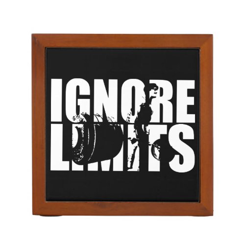 IGNORE LIMITS _ Deadlift Workout Motivational Desk Organizer