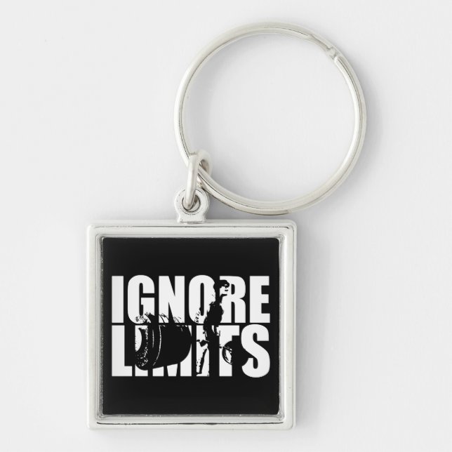 IGNORE LIMITS - Deadlift Workout Motivational Keychain (Front)
