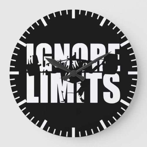 IGNORE LIMITS _ Squat Leg Day Workout Motivational Large Clock