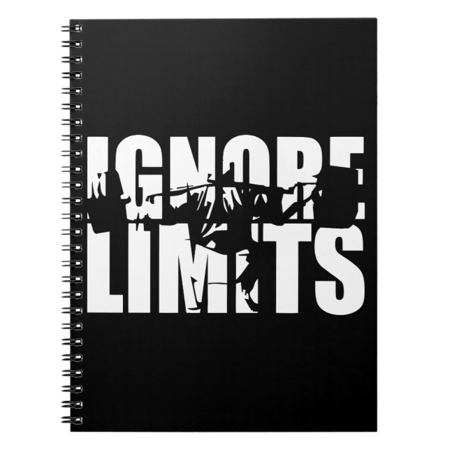 IGNORE LIMITS - Squat Leg Day Workout Motivational Notebook (Front)