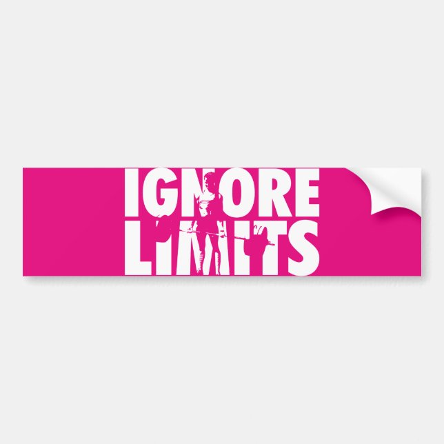 IGNORE LIMITS - Women's Weightlifting Motivational Bumper Sticker (Front)
