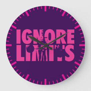 IGNORE LIMITS - Women's Weightlifting Motivational Large Clock