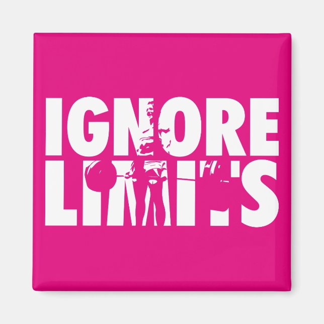 IGNORE LIMITS - Women's Weightlifting Motivational Magnet (Front)