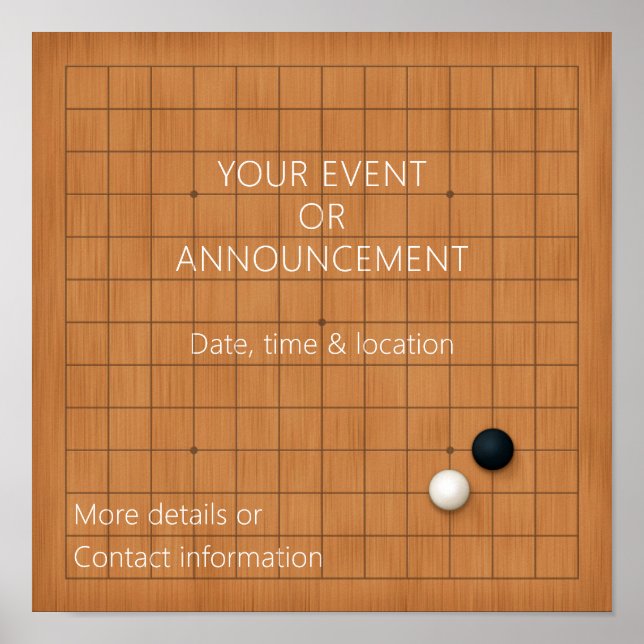 Igo Baduk Weiqi Custom Poster (Front)