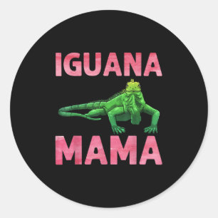 Iguana Art For Mom Girls Women Lizard Reptile Igua Classic Round Sticker