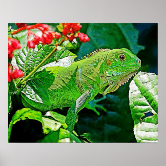 Iguana art wall for decorate. poster
