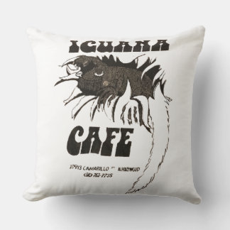 Iguana Cafe Throw Pillow
