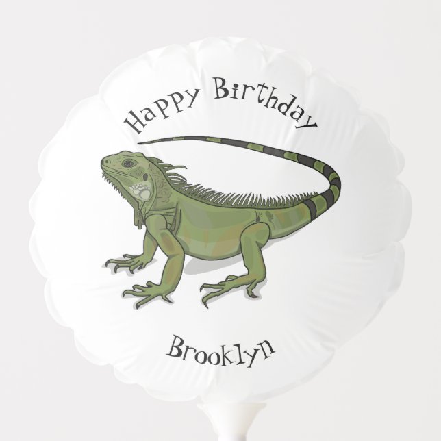 Iguana cartoon illustration  balloon (Front)