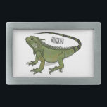 Iguana cartoon illustration  belt buckle<br><div class="desc">Iguana cartoon illustration</div>