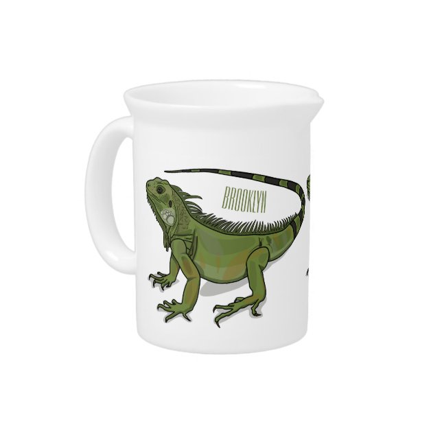Iguana cartoon illustration   beverage pitcher (Left)