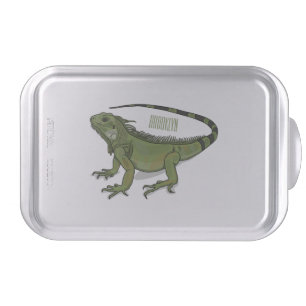 Iguana cartoon illustration cake pan
