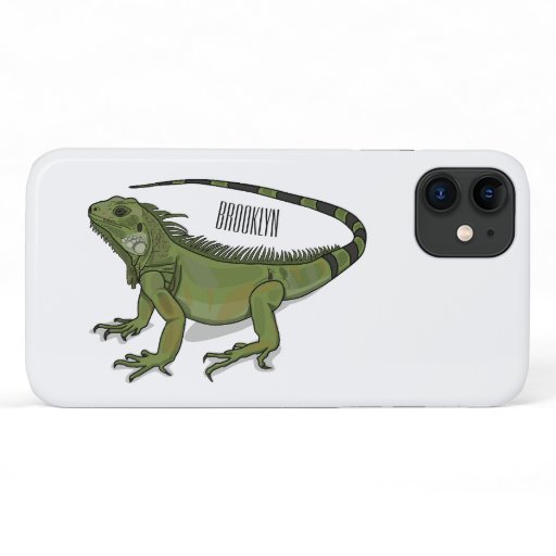 Iguana cartoon illustration  iPhone 11 case
