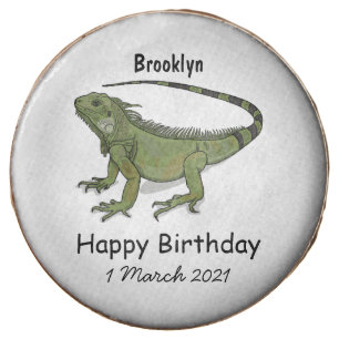 Iguana cartoon illustration chocolate covered oreo