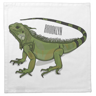 Iguana cartoon illustration  cloth napkin
