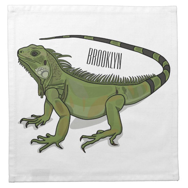 Iguana cartoon illustration  cloth napkin (Front)