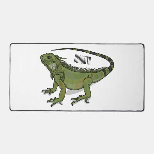 Iguana cartoon illustration  desk mat (Front)