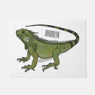 Iguana cartoon illustration doormat