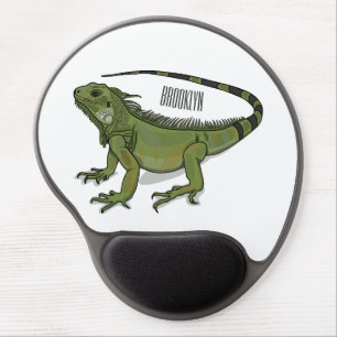 Iguana cartoon illustration  gel mouse pad