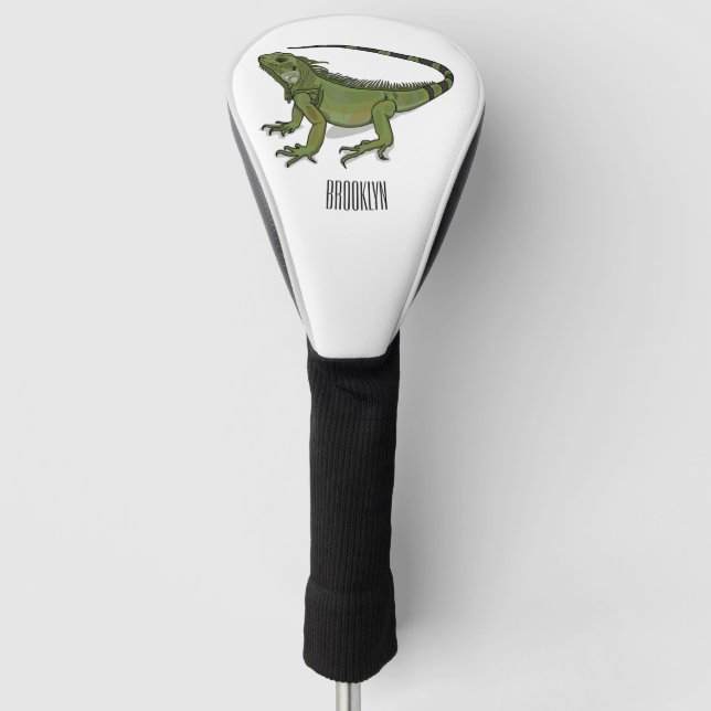 Iguana cartoon illustration  golf head cover (Front)