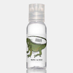 Iguana cartoon illustration  hand sanitizer