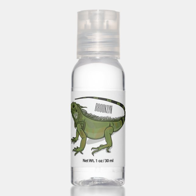 Iguana cartoon illustration  hand sanitizer (Front)