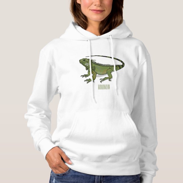 Iguana cartoon illustration hoodie (Front)