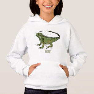 Iguana cartoon illustration  hoodie
