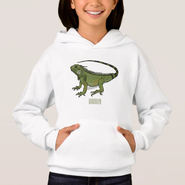 Iguana cartoon illustration  hoodie (Front)
