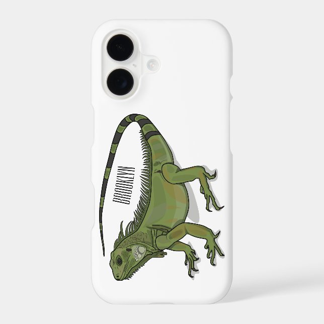 Iguana cartoon illustration  iphone case (Back)