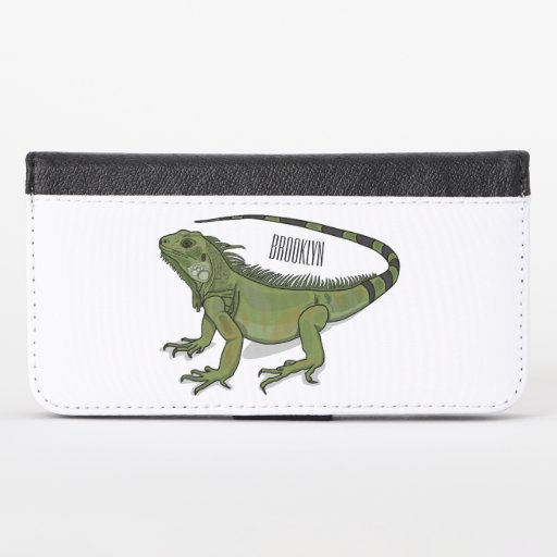 Iguana cartoon illustration iPhone x wallet case