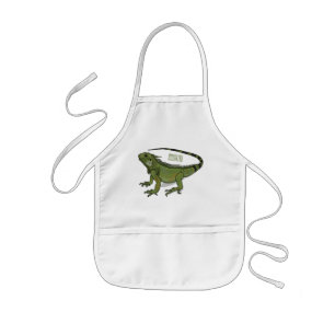 Iguana cartoon illustration kids' apron