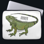 Iguana cartoon illustration laptop sleeve<br><div class="desc">Iguana cartoon illustration</div>